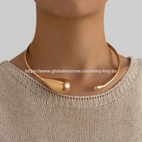 Conjunto de joias de moda, colar de metal, colar exagerado europeu e americano, conjunto de pulseiras em forma de gota para mulheres, personalizado