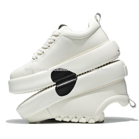 Chaussures à Talons Compensés pour Hommes, Chaussures Tendance pour Couples, Chaussures Décontractées Polyvalentes pour Hommes à Semelle Épaisse, Baskets Blanches Sportives à la Mode