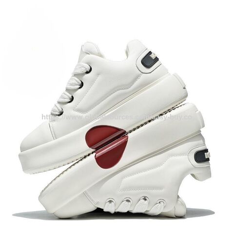 Chaussures à Talons Compensés pour Hommes, Chaussures Tendance pour Couples, Chaussures Décontractées Polyvalentes pour Hommes à Semelle Épaisse, Baskets Blanches Sportives à la Mode