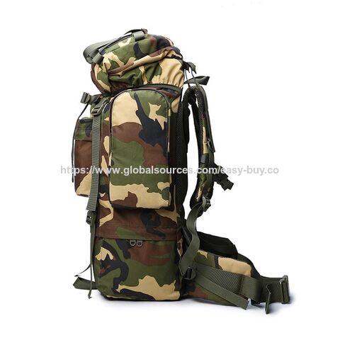Sac à Dos Militaire Tactique Étanche en Nylon 65L Grande Capacité, Camouflage Sport, Randonnée, Grand Sac à Dos