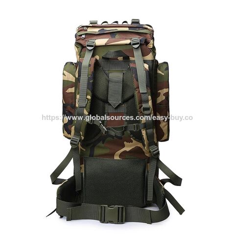 Sac à Dos Militaire Tactique Étanche en Nylon 65L Grande Capacité, Camouflage Sport, Randonnée, Grand Sac à Dos
