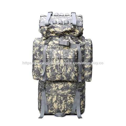 Sac à Dos Militaire Tactique Étanche en Nylon 65L Grande Capacité, Camouflage Sport, Randonnée, Grand Sac à Dos