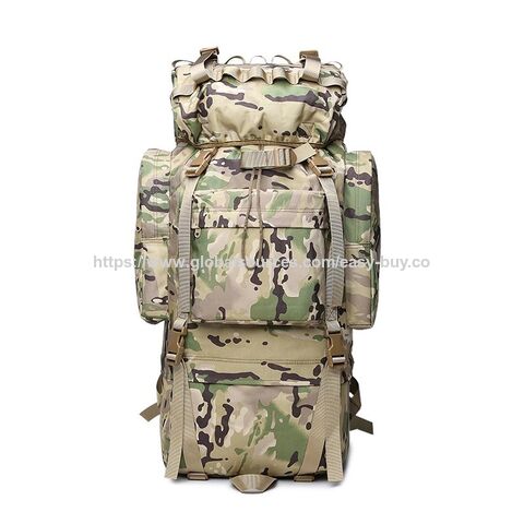 Sac à Dos Militaire Tactique Étanche en Nylon 65L Grande Capacité, Camouflage Sport, Randonnée, Grand Sac à Dos