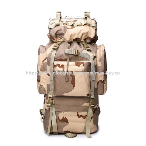 Sac à Dos Militaire Tactique Étanche en Nylon 65L Grande Capacité, Camouflage Sport, Randonnée, Grand Sac à Dos