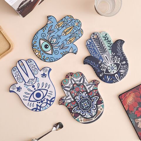Saugfähiger Untersetzer im böhmischen Mandala-Design für Getränke, Bier und Büro - Keramikuntersetzer