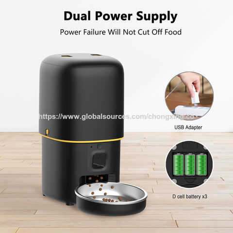 Distributeur automatique de nourriture pour chat avec caméra WiFi 5G et application Tuya - Distributeur intelligent pour chiens et chats avec caméra et batterie
