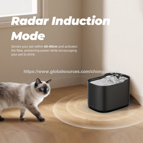 Fontaine à Eau pour Chat en Acier Inoxydable Wifi OEM avec Capteur Automatique, Fonctionnement sans Fil sur Batterie, Purificateur d'Eau UV pour Animaux de Compagnie