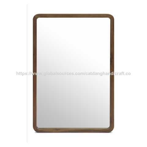 Espejo de Pared de Madera de Nogal OEM y ODM, Espejo con Aspecto de Madera Natural, Espejos Decorativos de Nogal, Espejo de Pared Grande con Precio de Fábrica de Vietnam