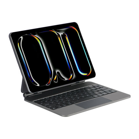 Magic Keyboard Castanho Caramelo com Touchpad e Luz LED para iPad Air 7 11 polegadas M3, Atração Magnética Flutuante, Teclado Sem Fio