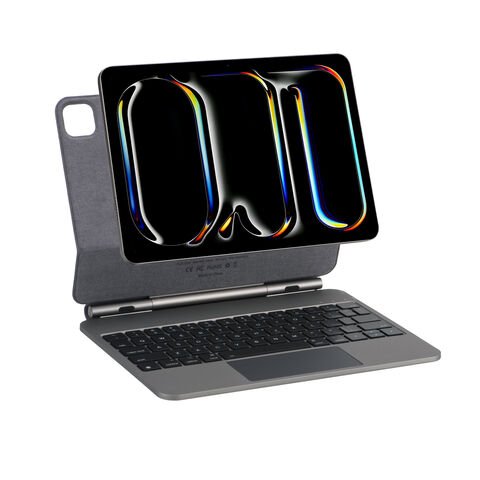Magic Keyboard Castanho Caramelo com Touchpad e Luz LED para iPad Air 7 11 polegadas M3, Atração Magnética Flutuante, Teclado Sem Fio