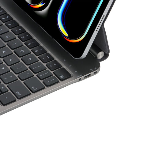 Magic Keyboard Castanho Caramelo com Touchpad e Luz LED para iPad Air 7 11 polegadas M3, Atração Magnética Flutuante, Teclado Sem Fio