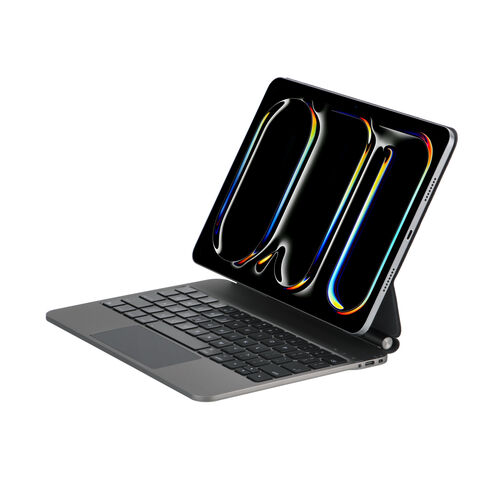 Magic Keyboard Castanho Caramelo com Touchpad e Luz LED para iPad Air 7 11 polegadas M3, Atração Magnética Flutuante, Teclado Sem Fio