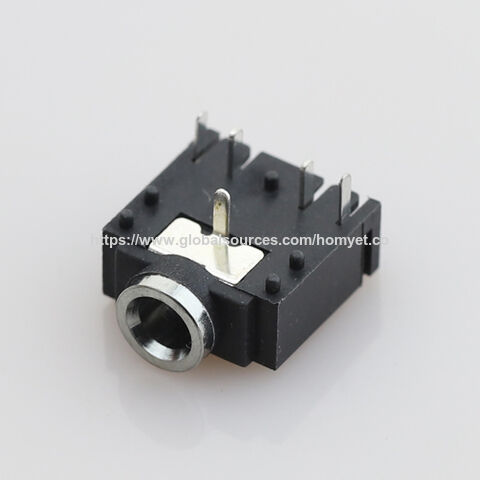 Conector AUX hembra, clavija de 5 pines, enchufable, todo de plástico, cabezal de cobre para auriculares