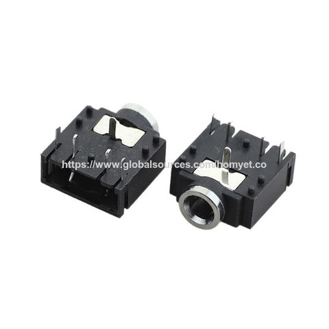 Conector AUX hembra, clavija de 5 pines, enchufable, todo de plástico, cabezal de cobre para auriculares