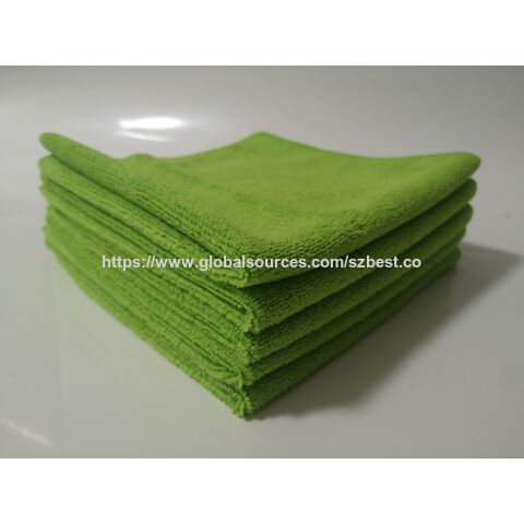 Toalha de limpeza de microfibra OEM, toalha de microfibra, pano de cozinha, pano de microfibra, 40x40cm, 300cm, verde, super absorvente, microfibra