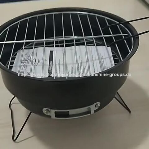 Kleiner Outdoor-Grill, runder Grillrost, zusammenklappbarer und tragbarer Haushaltsgrillofen, Fleischgrillofen