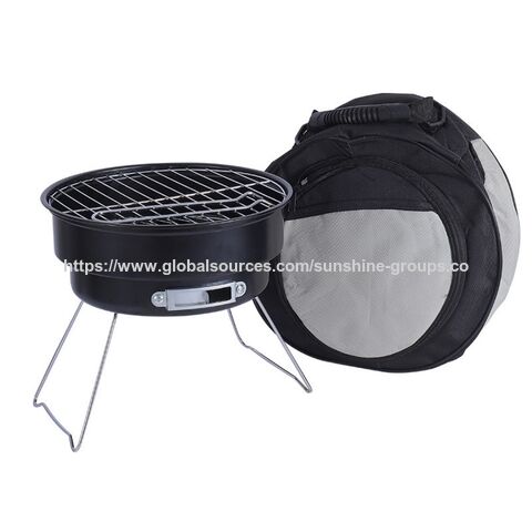 Kleiner Outdoor-Grill, runder Grillrost, zusammenklappbarer und tragbarer Haushaltsgrillofen, Fleischgrillofen