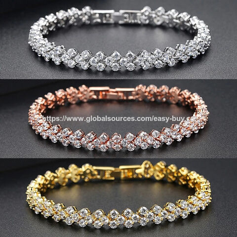 Pulsera de cristal de diamante 'Love' estilo romano para mujer, de lujo ligero y nicho, con un toque de alta gama para el verano