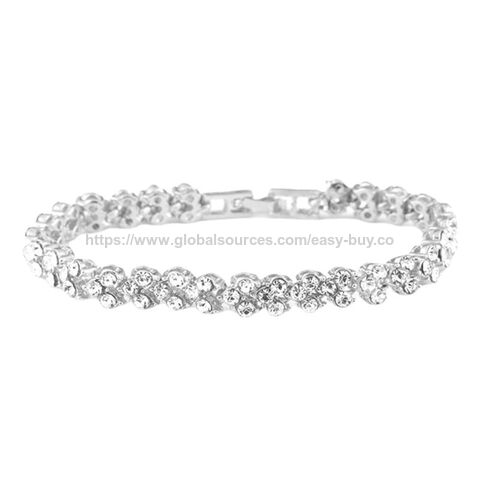 Pulsera de cristal de diamante 'Love' estilo romano para mujer, de lujo ligero y nicho, con un toque de alta gama para el verano