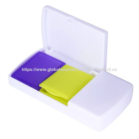 Caja de pastillas cuadrada portátil al por mayor con función de corte: Cortador de pastillas