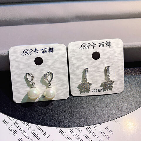 Boucles d'oreilles en alliage incrustées de zircon avec aiguille en argent pour femmes, petites et exquises - Bijoux de mode en gros