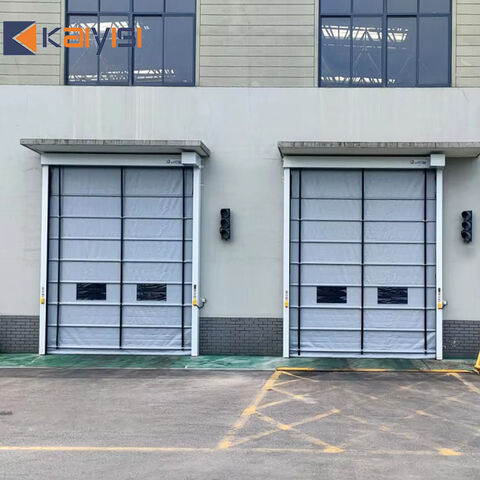 Porte Industrielle à Empilement Rapide avec Fenêtre Transparente Personnalisée de Grande Taille, Résistante au Vent