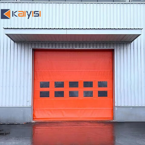 Porte Industrielle à Empilement Rapide avec Fenêtre Transparente Personnalisée de Grande Taille, Résistante au Vent