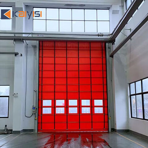 Porte Industrielle à Empilement Rapide avec Fenêtre Transparente Personnalisée de Grande Taille, Résistante au Vent