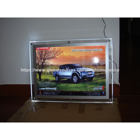 Caixa de luz LED de cristal para montagem em parede no atacado, moldura de alumínio, display de quadro de menu de acrílico