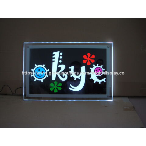 Caixa de luz LED de cristal para montagem em parede no atacado, moldura de alumínio, display de quadro de menu de acrílico