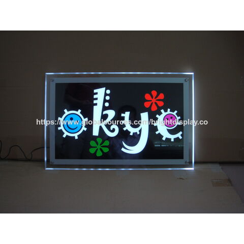 Caixa de luz LED de cristal para montagem em parede no atacado, moldura de alumínio, display de quadro de menu de acrílico