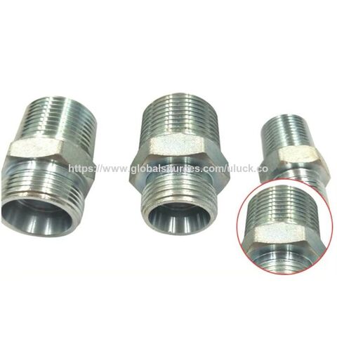 Perlengkapan pipa oli hidrolik, fitting selang lurus ulir luar 1CT, sambungan transisi konversi ulir luar