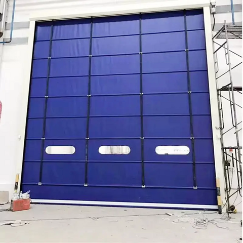Porte Industrielle à Empilement Rapide avec Fenêtre Transparente Personnalisée de Grande Taille, Résistante au Vent