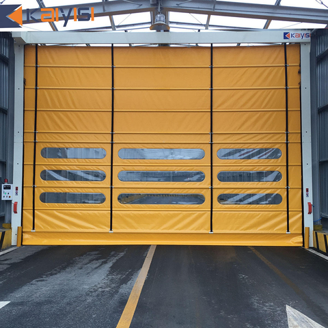 Porte Industrielle à Empilement Rapide avec Fenêtre Transparente Personnalisée de Grande Taille, Résistante au Vent