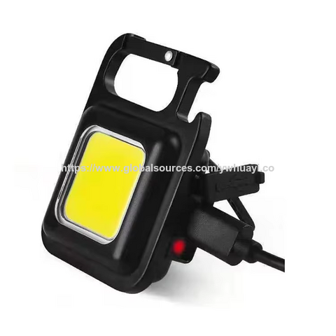 Mini Linterna COB Multifunción 4 Modos, Llavero de Bolsillo, Recargable USB Tipo C, con Imán y Abrebotellas