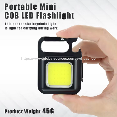 Mini Linterna COB Multifunción 4 Modos, Llavero de Bolsillo, Recargable USB Tipo C, con Imán y Abrebotellas