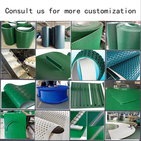 Bandes transporteuses en PVC, Bandes transporteuses en PU, Bandes transporteuses résistantes à l'huile, Emballage de surface lisse FDA, Tri