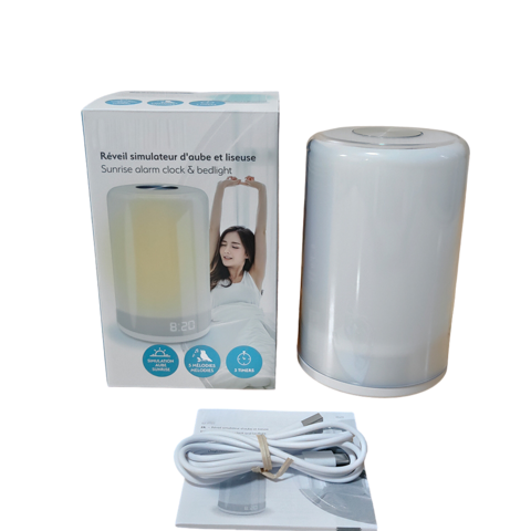 Simulación de Amanecer y Atardecer para Dormitorios Luz Nocturna Cálida Inteligente para Dormir Despertador LED Luz Nocturna Colorida Lámpara de Mesa de Noche