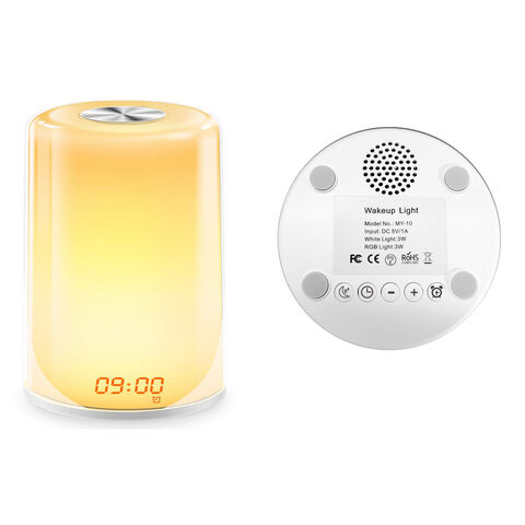 Simulación de Amanecer y Atardecer para Dormitorios Luz Nocturna Cálida Inteligente para Dormir Despertador LED Luz Nocturna Colorida Lámpara de Mesa de Noche