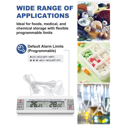 Termómetro de Alarma para Frigorífico/Congelador HACCP AMT-113 - Instrumento de Temperatura para Monitoreo y Alerta