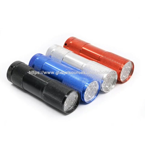 Nouvelle lampe de poche antidérapante à 9 LED avec logo personnalisé, idéale pour la randonnée, le cyclisme et la pêche de nuit.