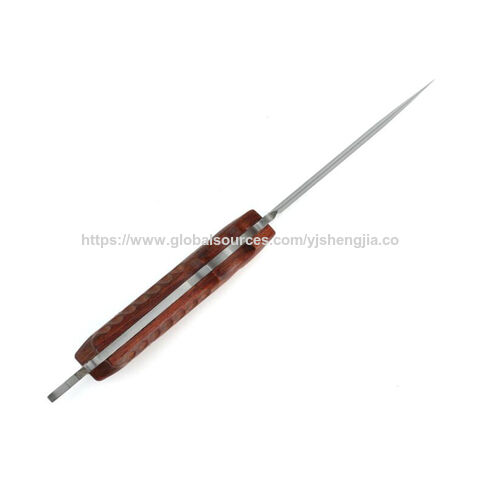 Couteau de Survie d'Extérieur Fait Main avec Lame Fixe en Acier Inoxydable et Manche en Bois de Santal Rouge