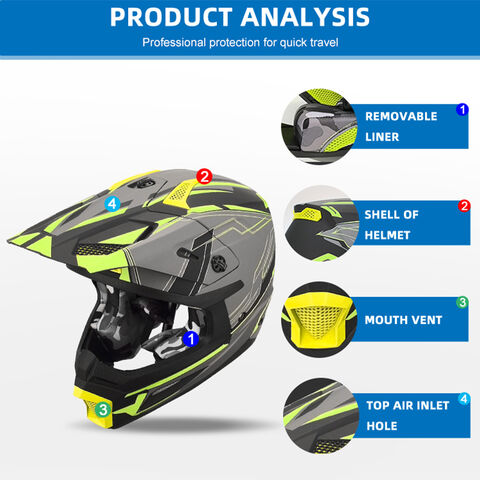 ECE-zertifizierter Motocross-Offroad-Helm vom Großhandel Hersteller Motorradhelm Motorradrennsport Casco De Motocicleta