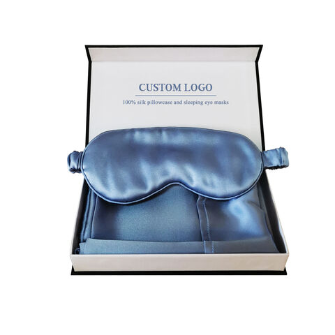 Juego de Regalo de Seda para Festivales - Funda de Almohada 100% Seda, Antifaz para Dormir y Juego de Coleteros con Caja
