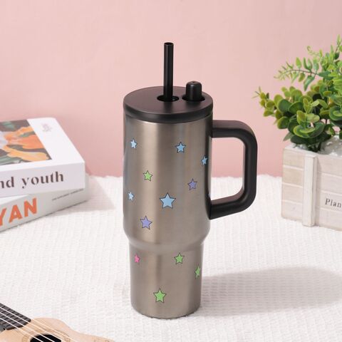 Gobelet thermos en acier inoxydable 316 tendance OEM, gobelet d'eau de grande capacité, gobelet à paille, gobelet de stockage froid portable, gobelet à glace pour voiture, maison, bureau
