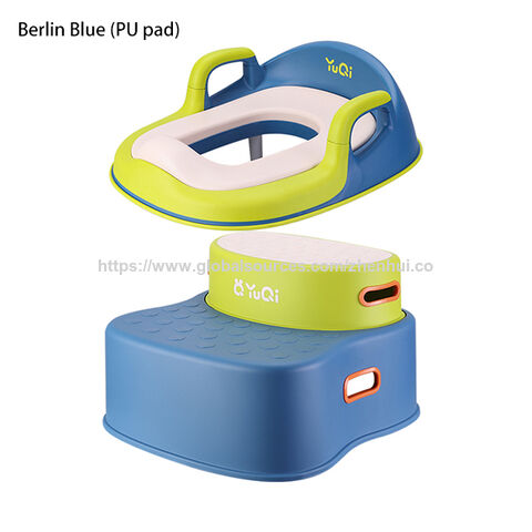 Set combinado de asiento de inodoro y taburete para pies, diseñado para fomentar la autonomía de los bebés en el aprendizaje del uso del baño