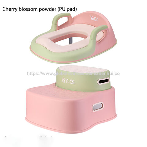 Set combinado de asiento de inodoro y taburete para pies, diseñado para fomentar la autonomía de los bebés en el aprendizaje del uso del baño