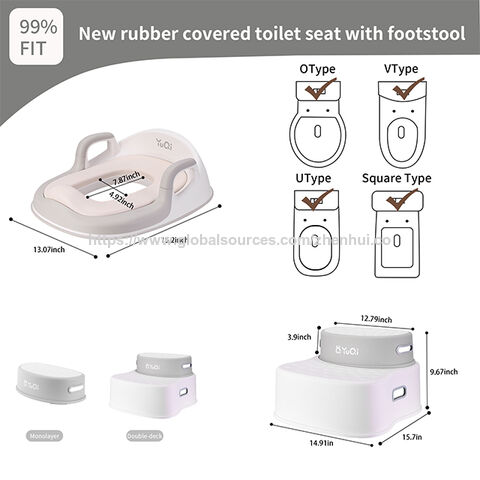 Set combinado de asiento de inodoro y taburete para pies, diseñado para fomentar la autonomía de los bebés en el aprendizaje del uso del baño