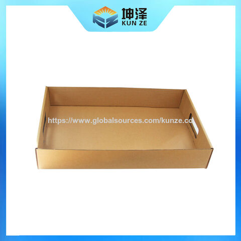 Bandejas de cartón personalizadas para alimentos, envases de papel corrugado para pan y pasteles con asa troquelada.