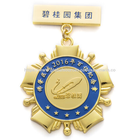 Médaille de sport personnalisée en métal 3D en alliage de zinc vierge et or pour marathon, vente en gros